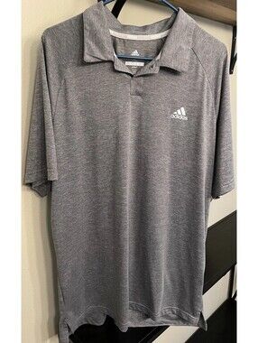 Men’s Heather Gray Adidas Golf Polo Shirt Size XL